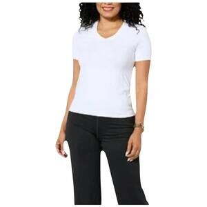 Joy Collection Women's Performance V Neck Tee White - Regular